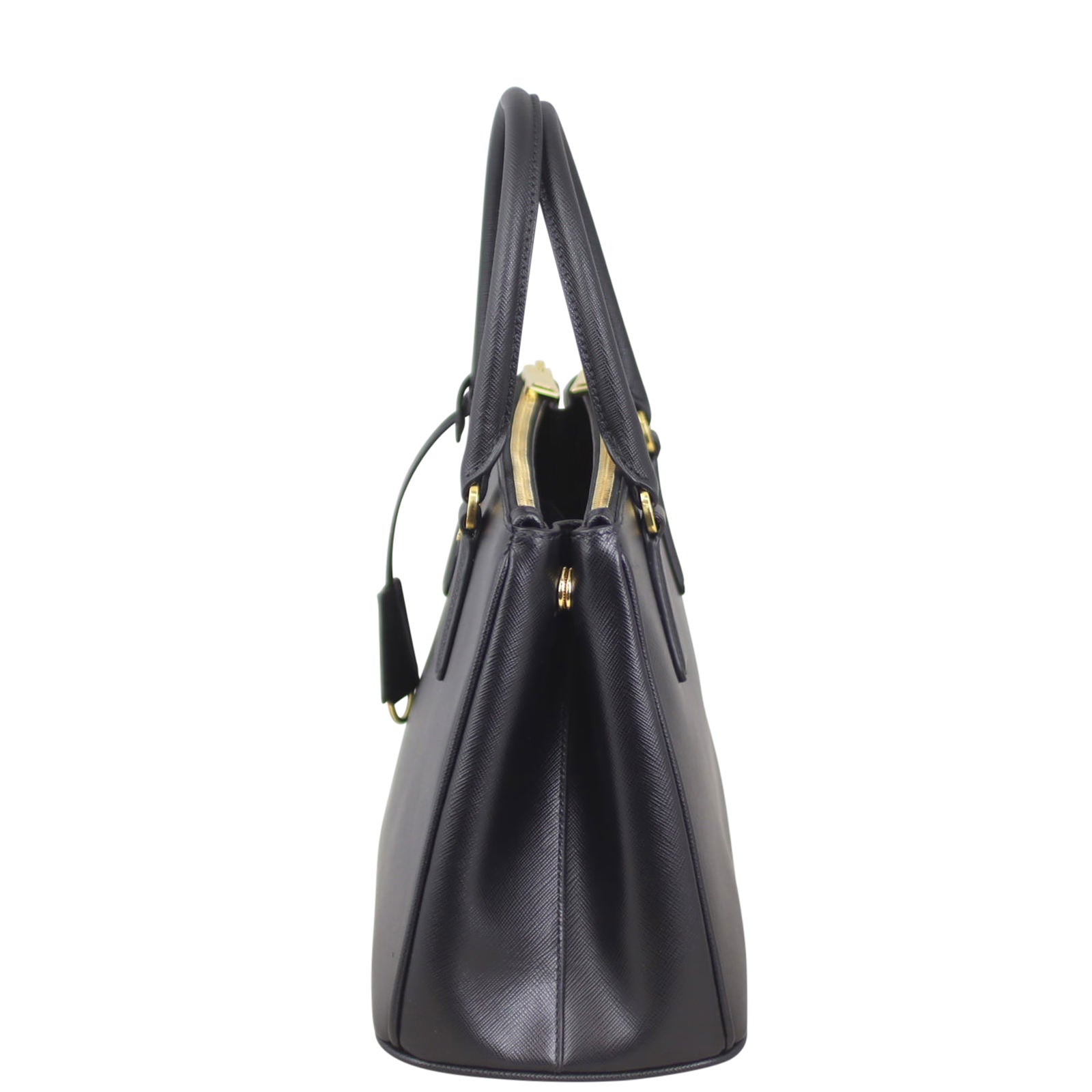 Prada Saffiano Lux Galleria Double Zip Tote Small Side