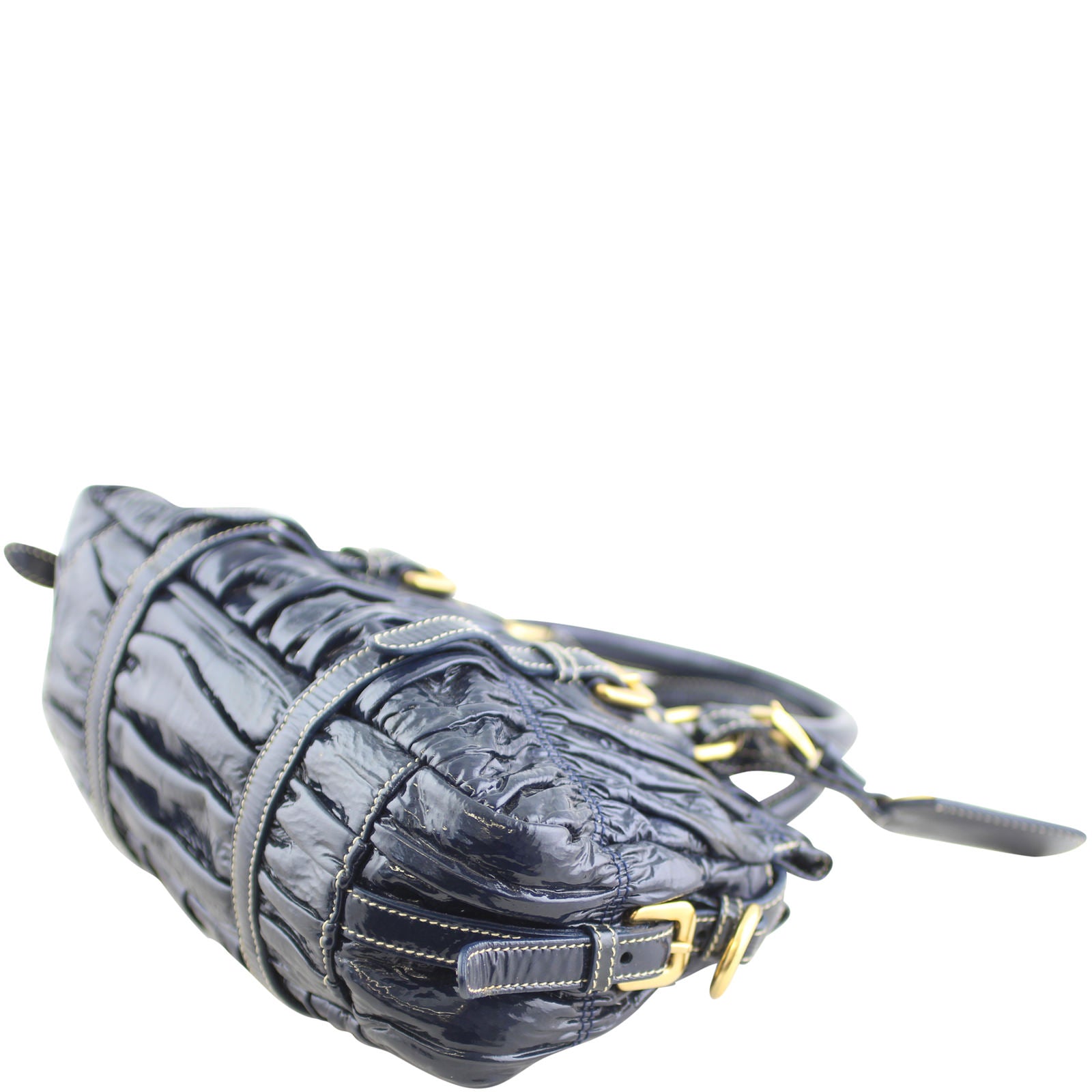 Prada Gathered Patent Bag Corner