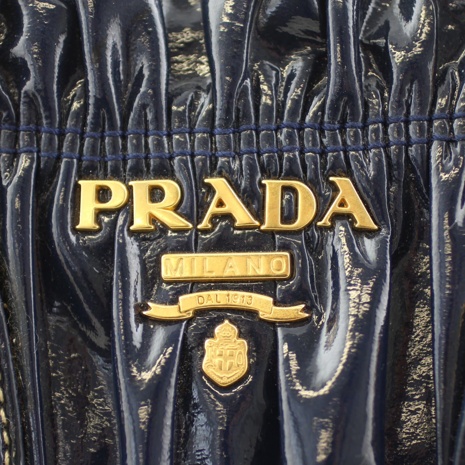Prada Gathered Patent Bag Exterior