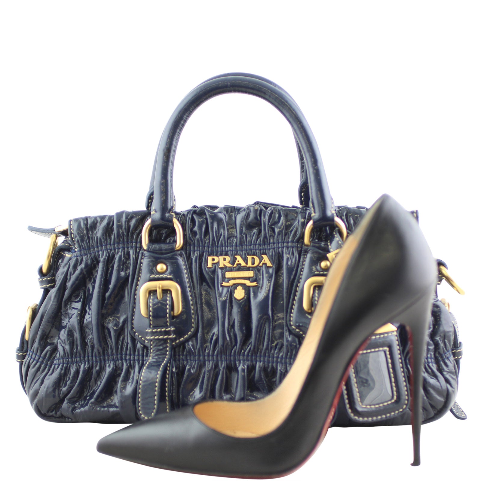 Prada Gathered Patent Bag Scale