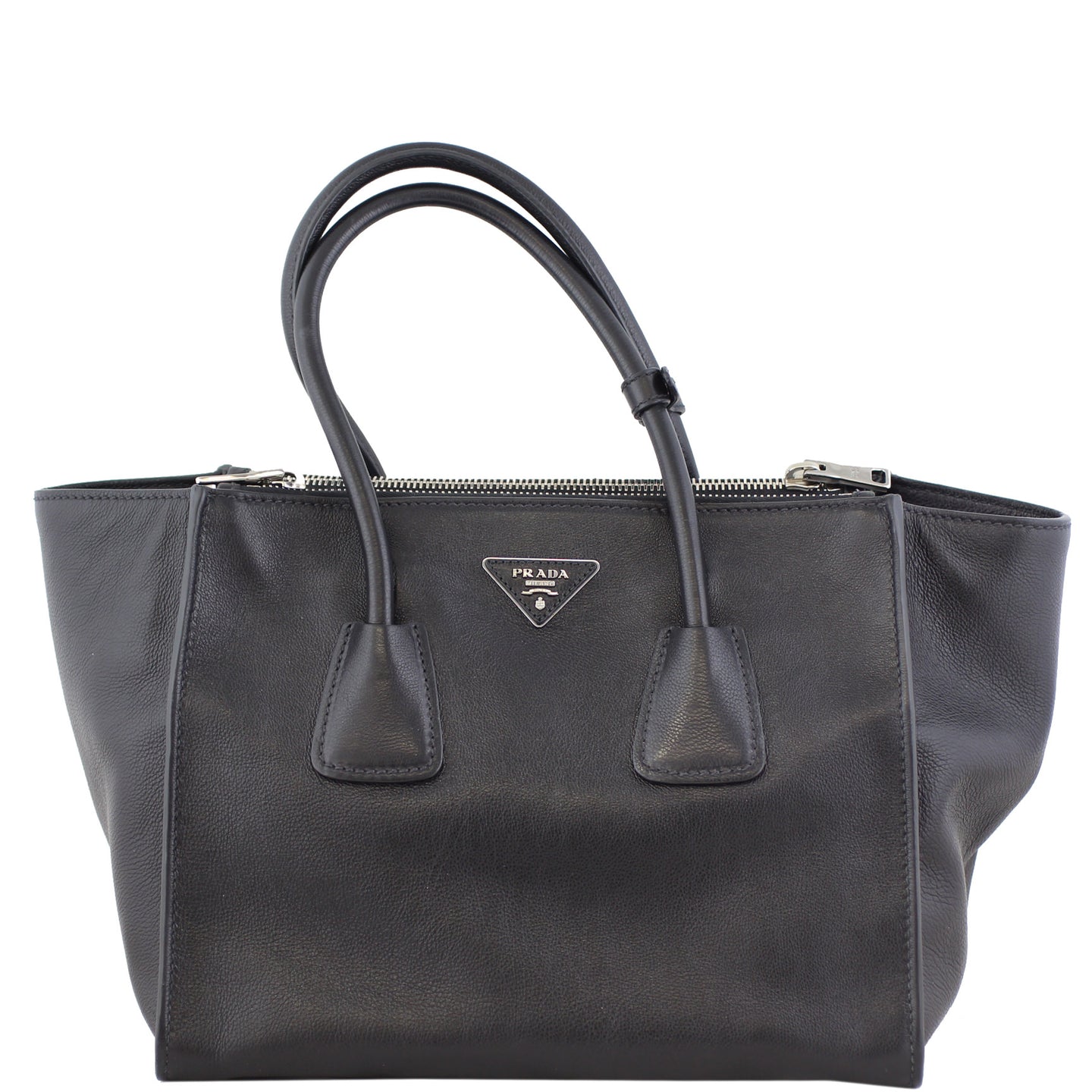 Prada Glace Calf Twin Pocket Tote Front
