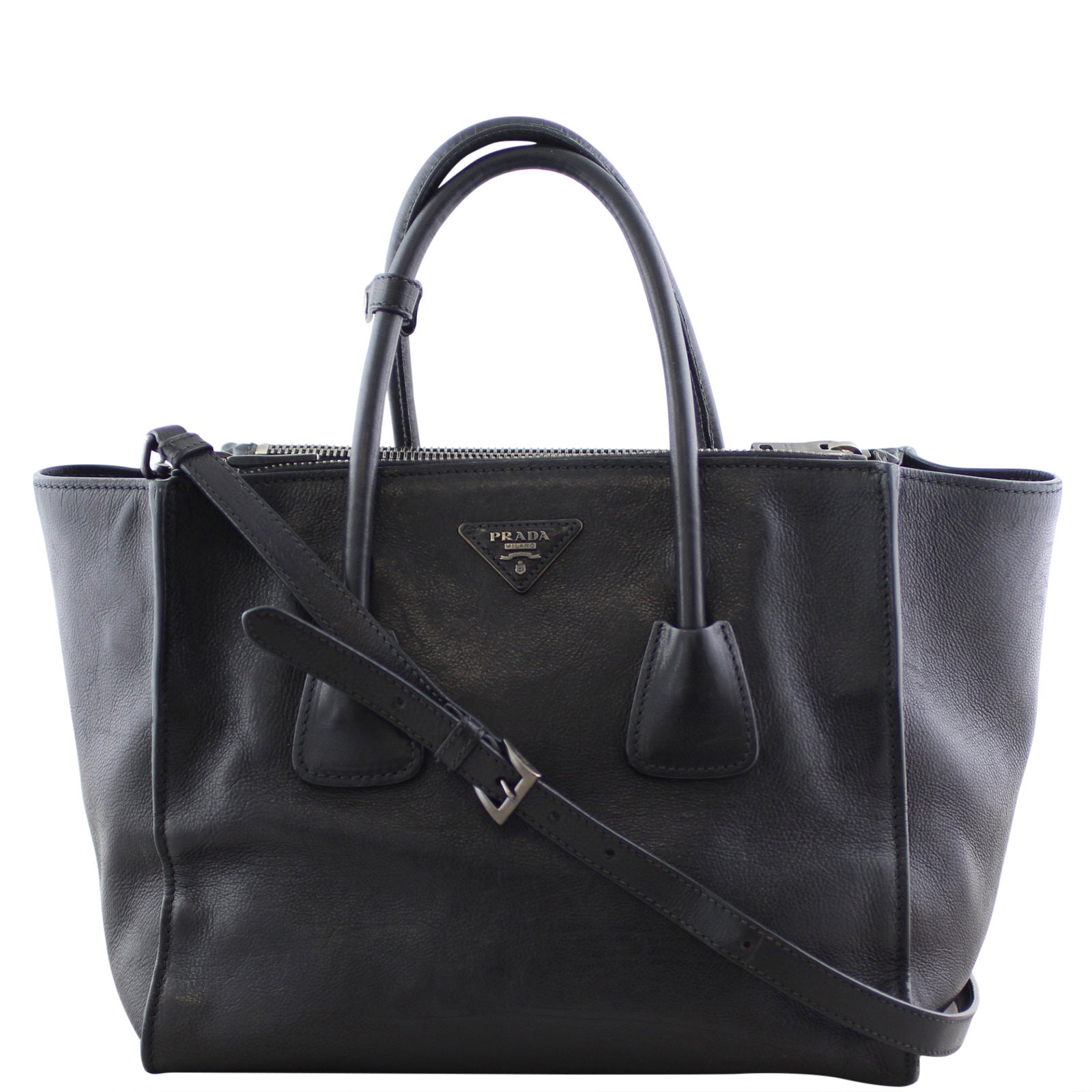 Prada Glace Twin Calfskin Tote Front