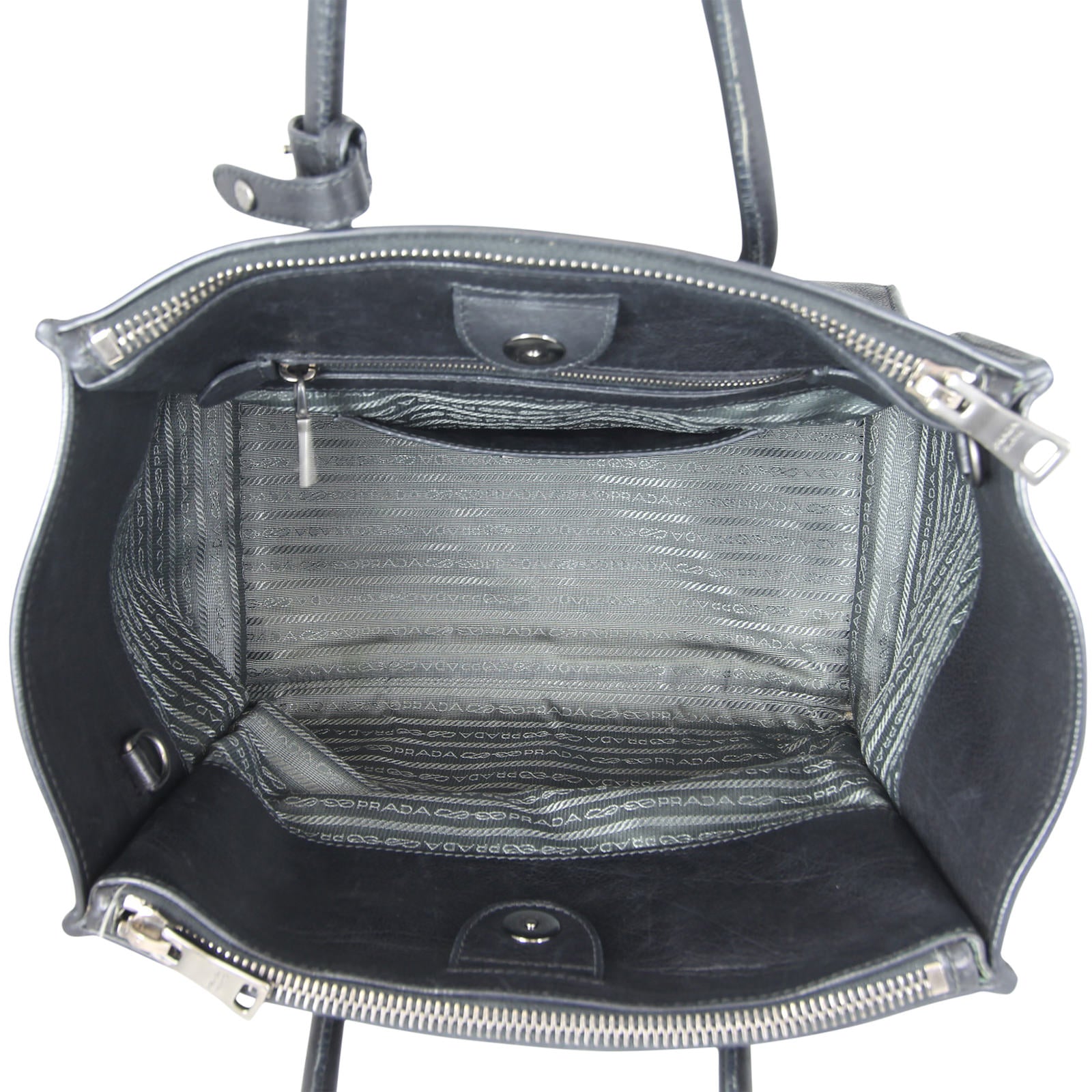 Prada Glace Twin Calfskin Tote Interior