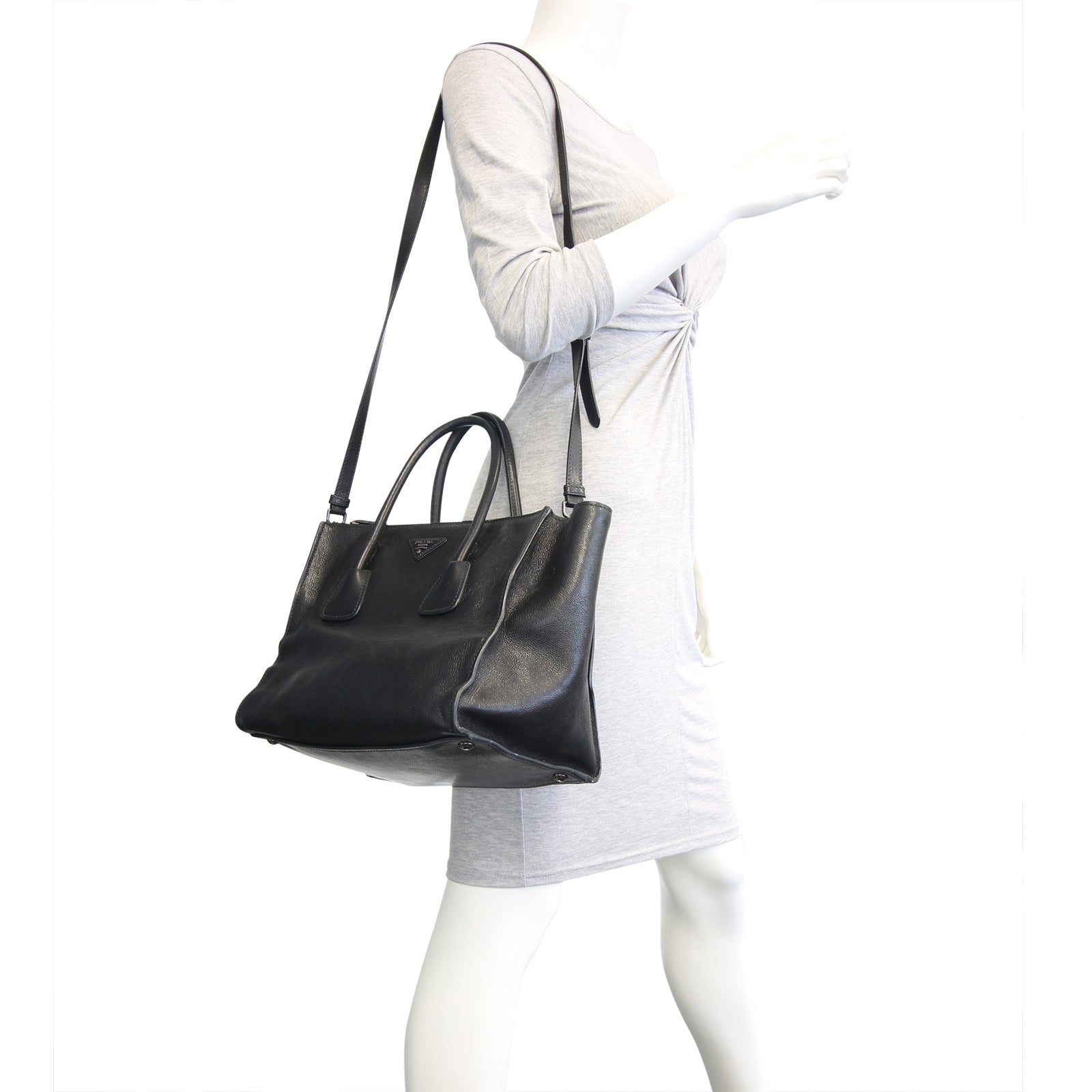 Prada Glace Twin Calfskin Tote Mannequin