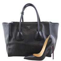 Prada Glace Twin Calfskin Tote Scale