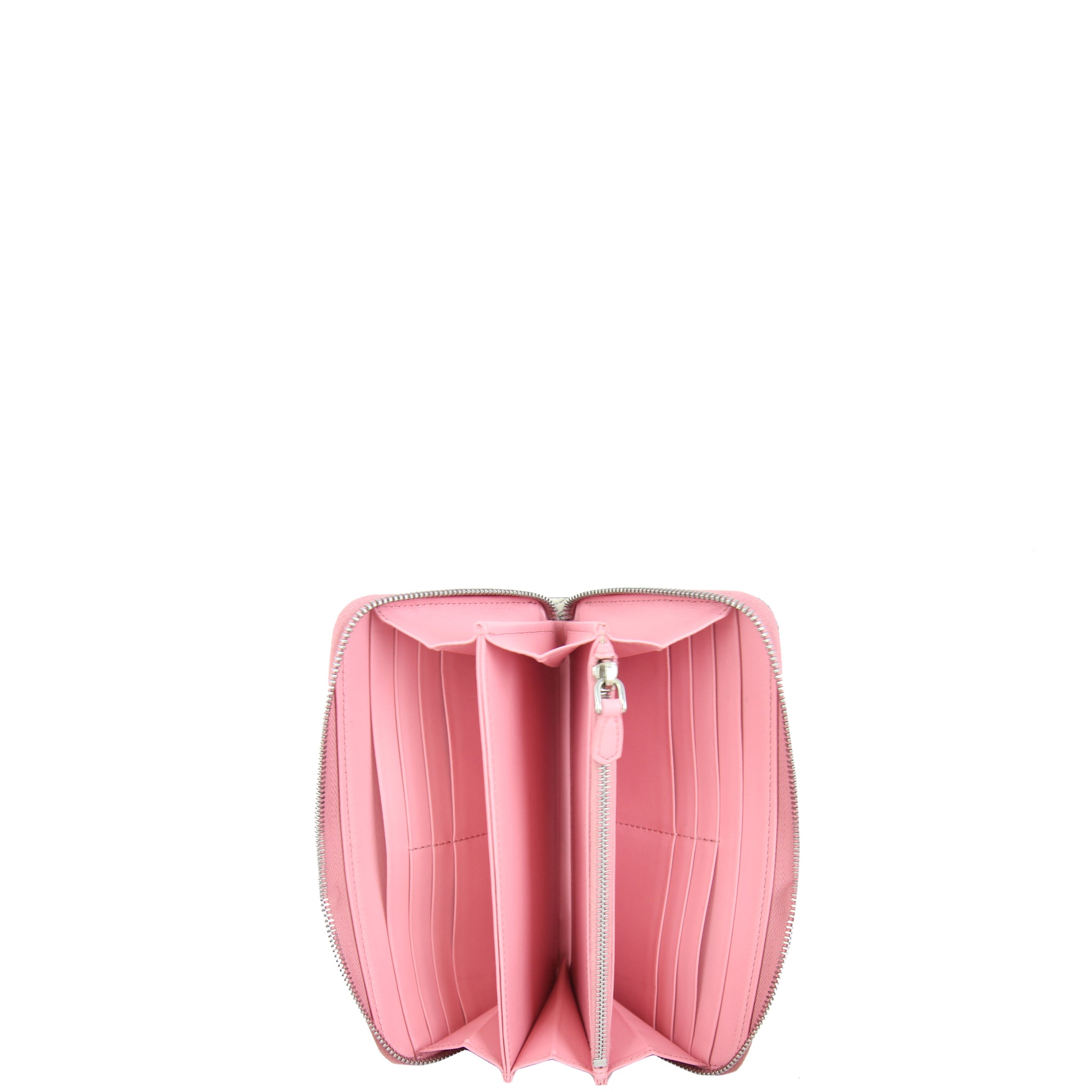 Prada Glace Rabbit Continental Zip Wallet Interior