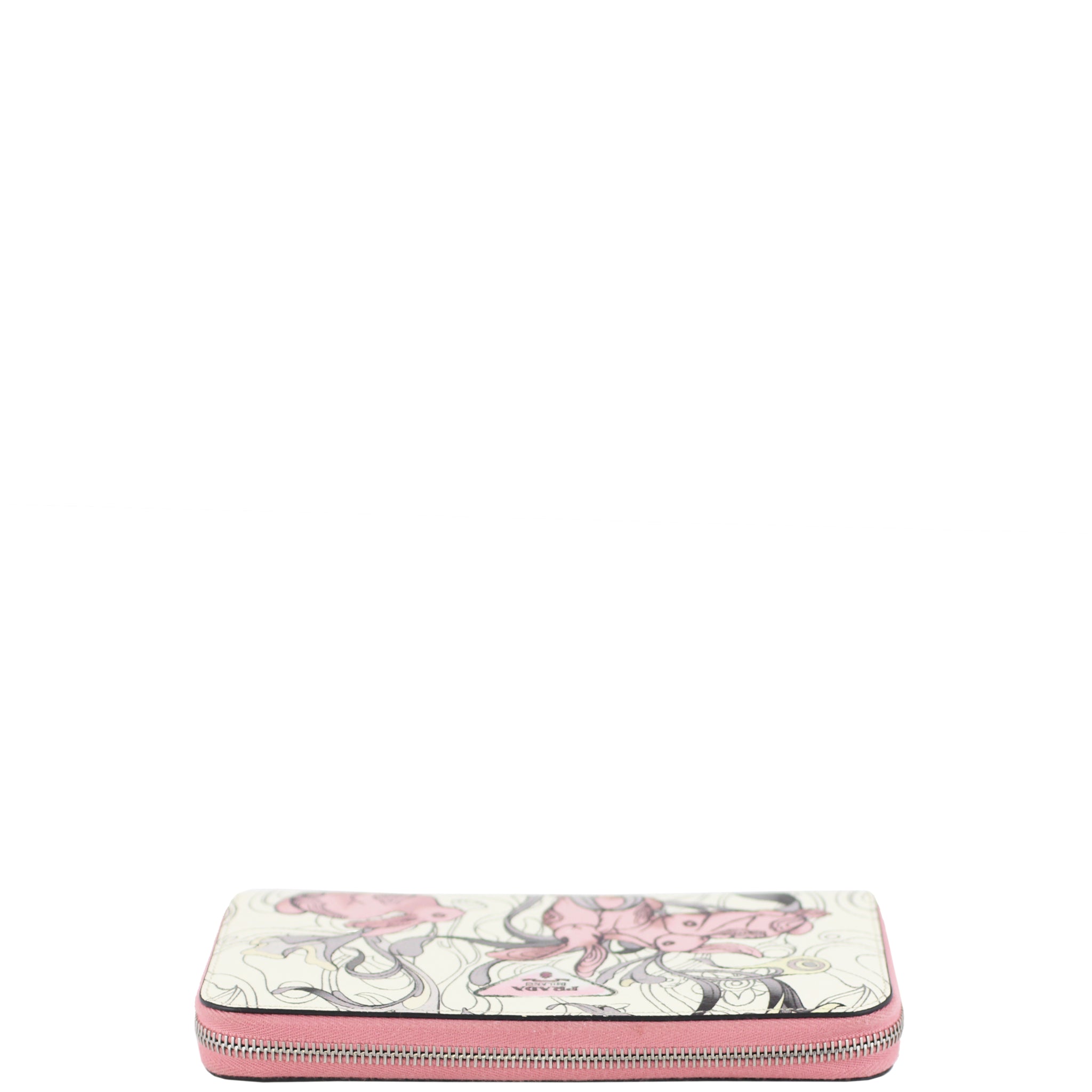 Prada Glace Rabbit Continental Zip Wallet Top