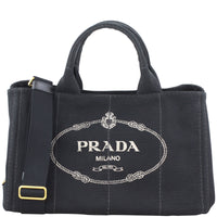 Prada Jardinera Large Canvas Shopper Front Strap