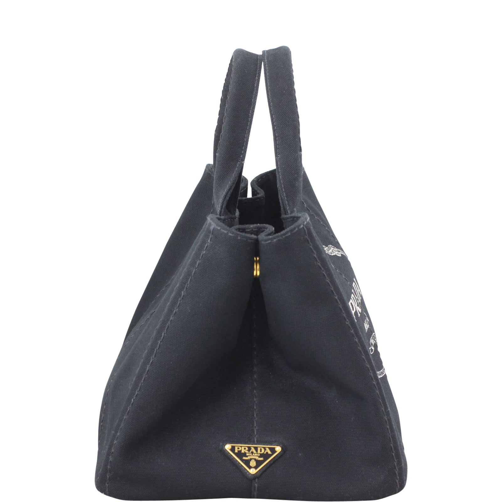 Prada Jardinera Large Canvas Shopper Right