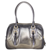 Prada Vitello Daino Antik Metallic Bowler Back