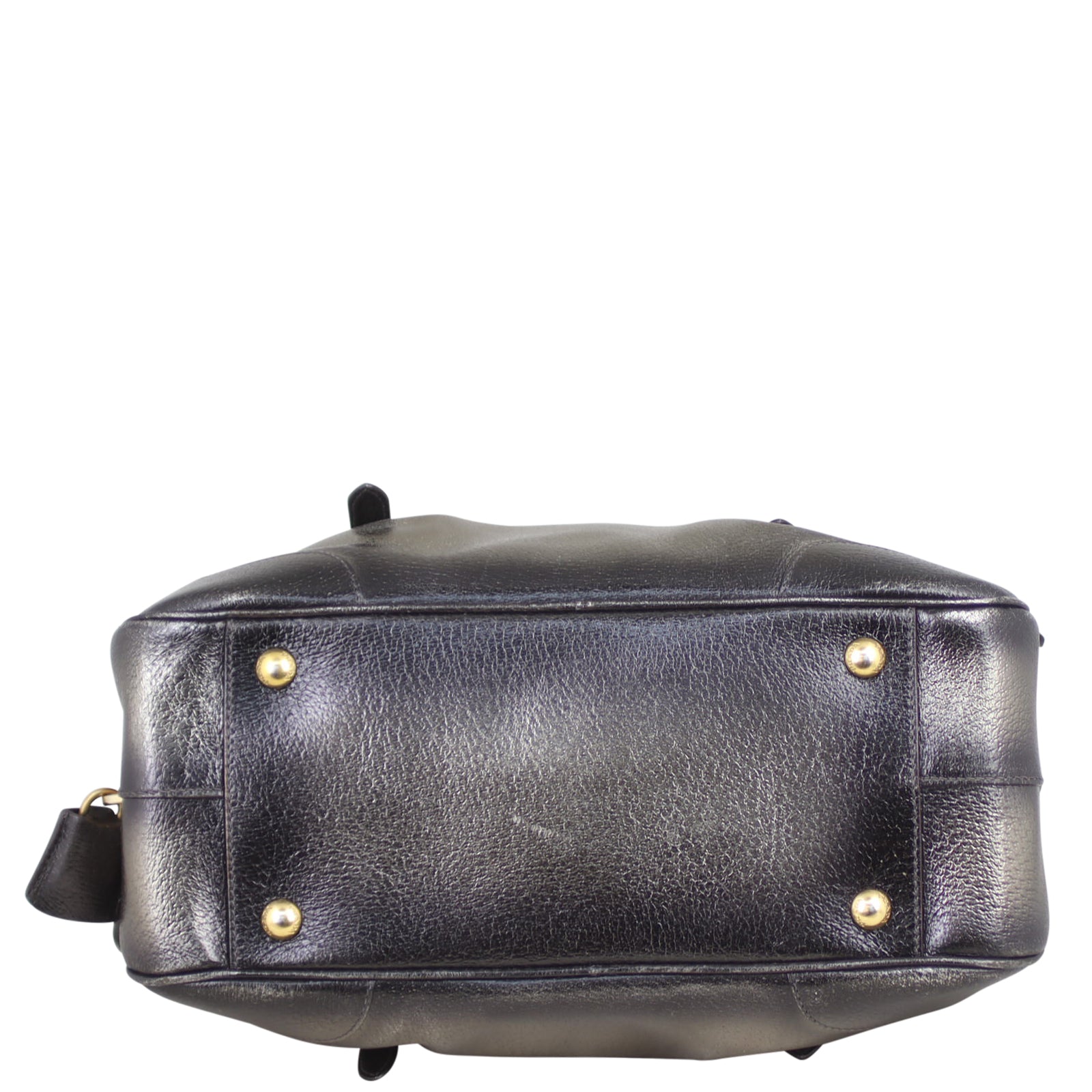 Prada Vitello Daino Antik Metallic Bowler Base