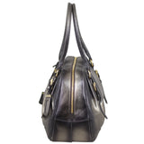 Prada Vitello Daino Antik Metallic Bowler Side