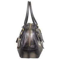 Prada Vitello Daino Antik Metallic Bowler Side