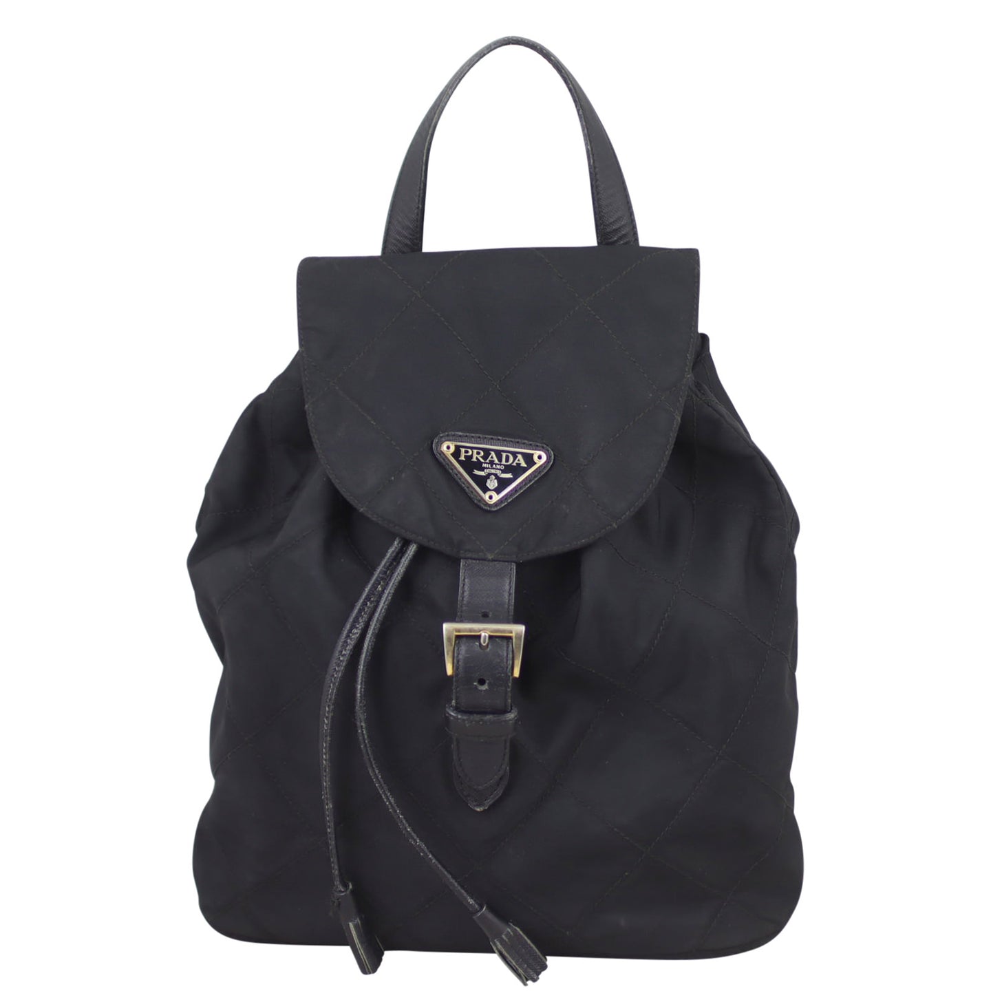 Prada Nylon Drawstring Backpack Front