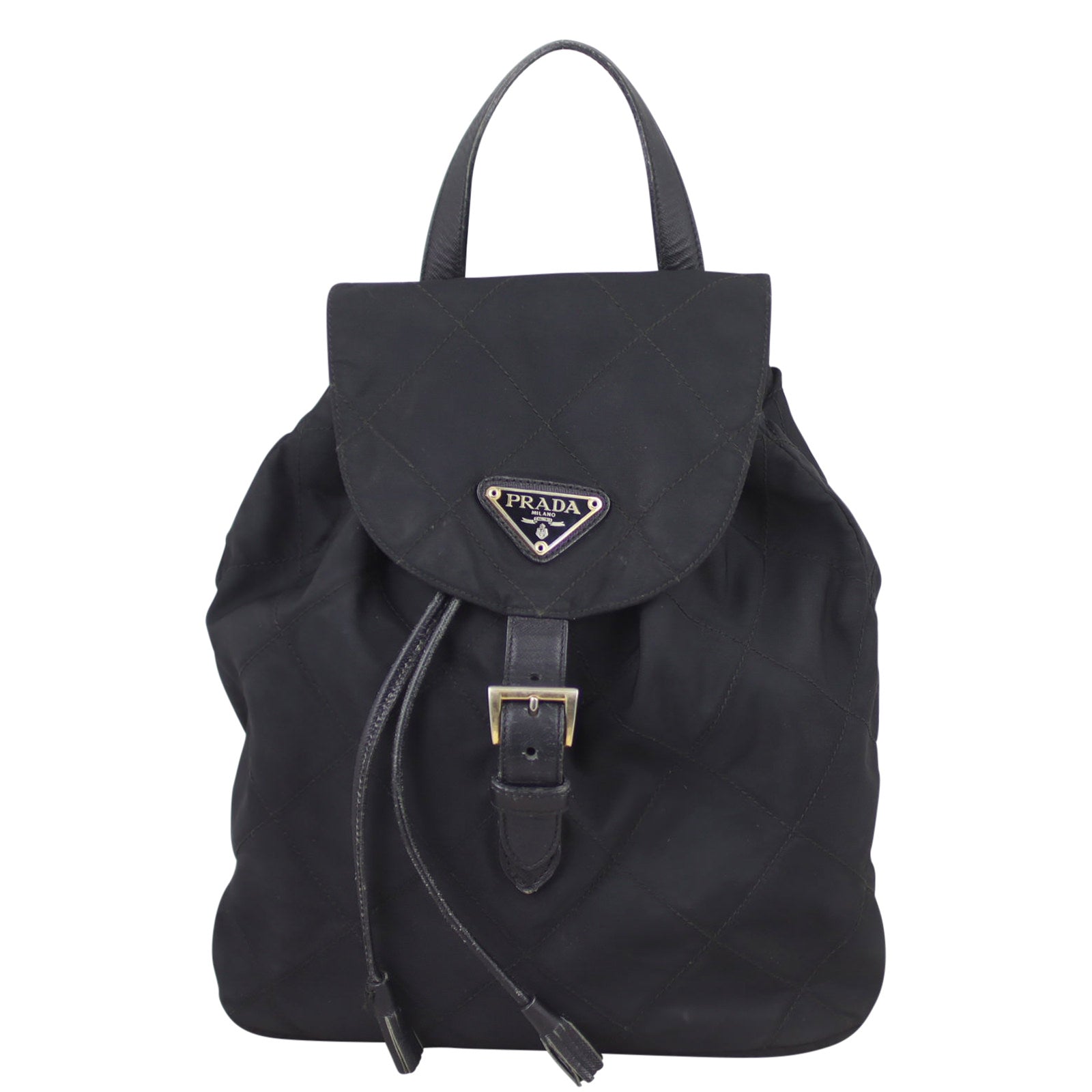 Prada Nylon Drawstring Backpack Front