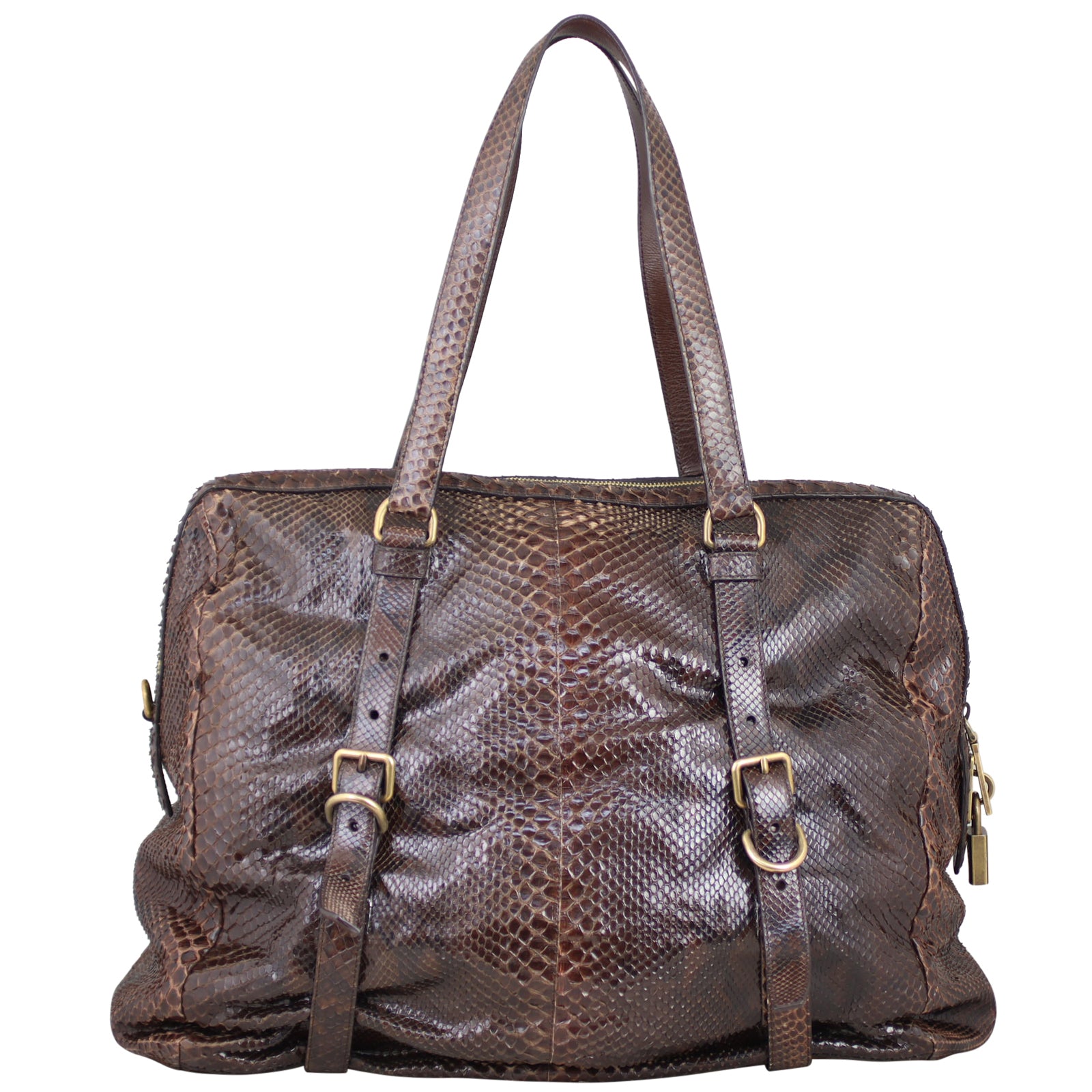 Prada Python Jewelled Tote Back