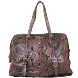 Prada Python Jewelled Tote Front