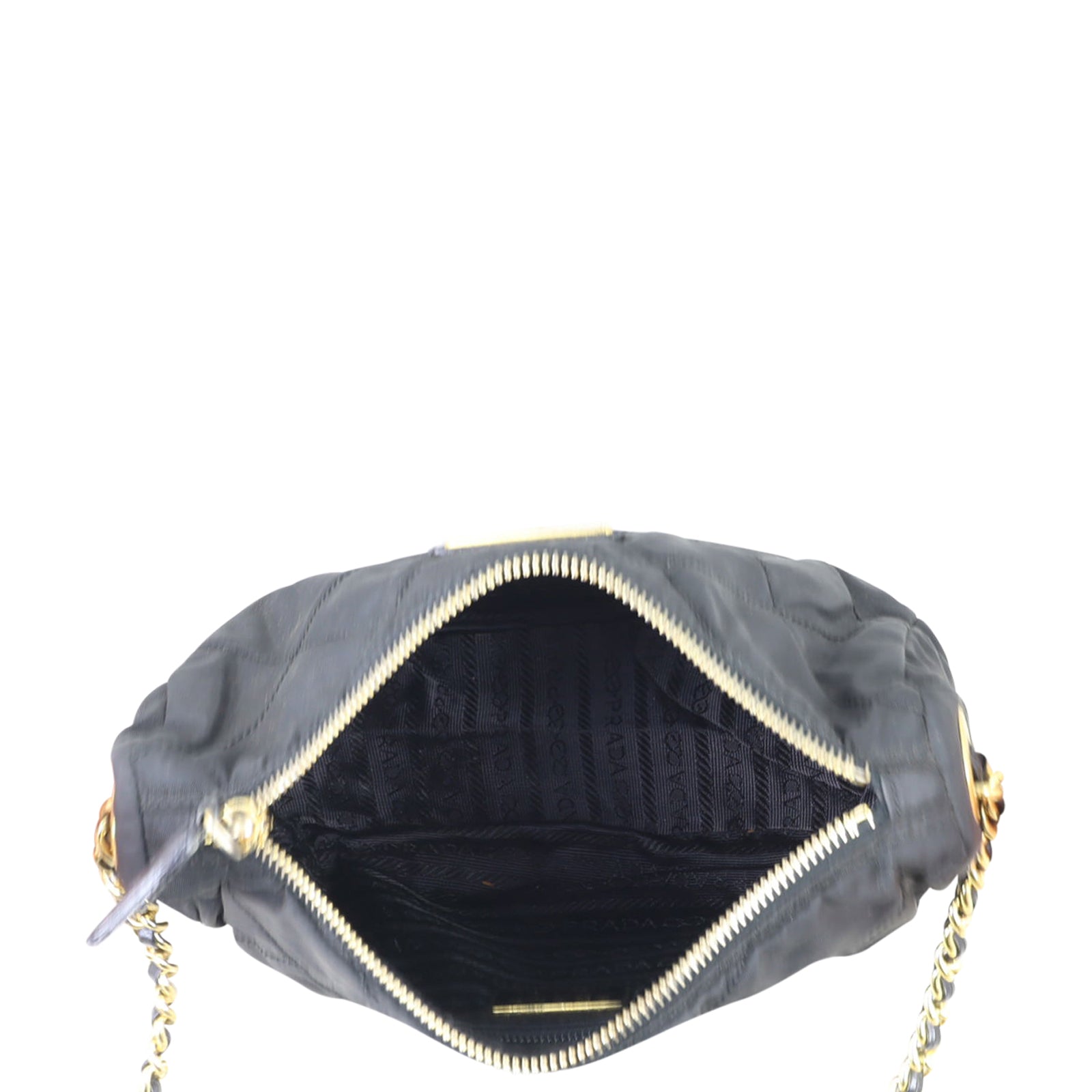 Prada Quilted Tessuto Chain Bag Whole interior