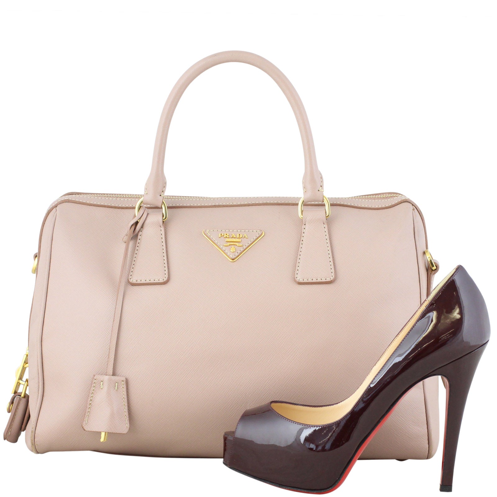 Prada Saffiano Bowler Bag Scale