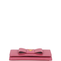 Prada Saffiano Continental Bow Wallet Base