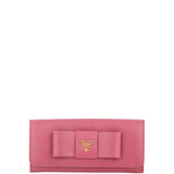 Prada Saffiano Continental Bow Wallet Front
