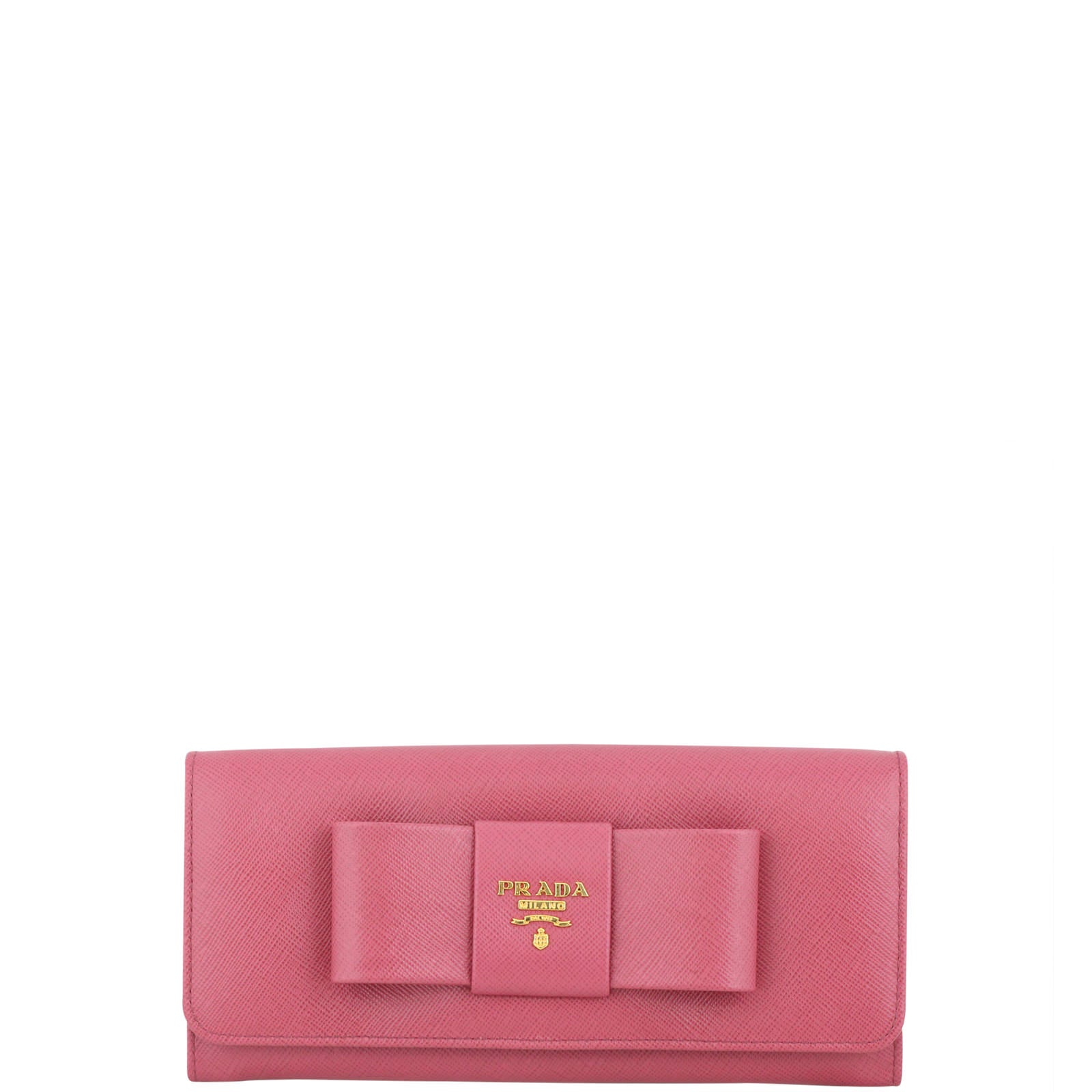 Prada Saffiano Continental Bow Wallet Front
