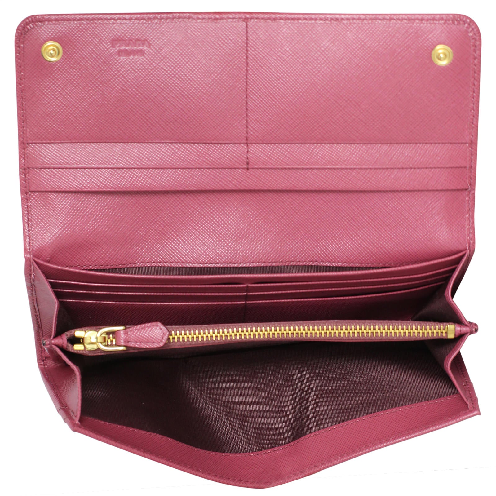 Prada Saffiano Continental Bow Wallet Interior