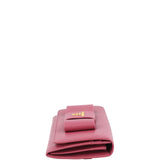 Prada Saffiano Continental Bow Wallet Left