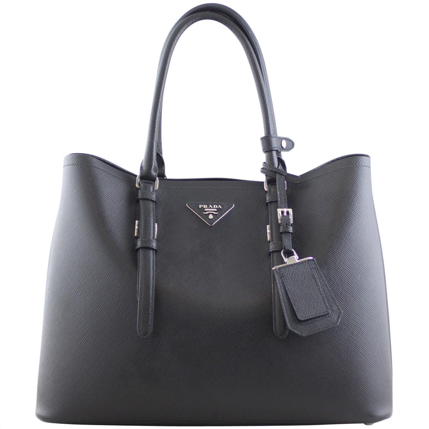 Prada Saffiano Cuir Double Bag Large Front