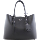 Prada Saffiano Cuir Double Bag Large Front
