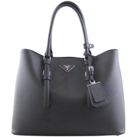 Prada Saffiano Cuir Double Bag Large Front