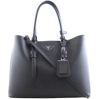 Prada Saffiano Cuir Double Bag Large Front