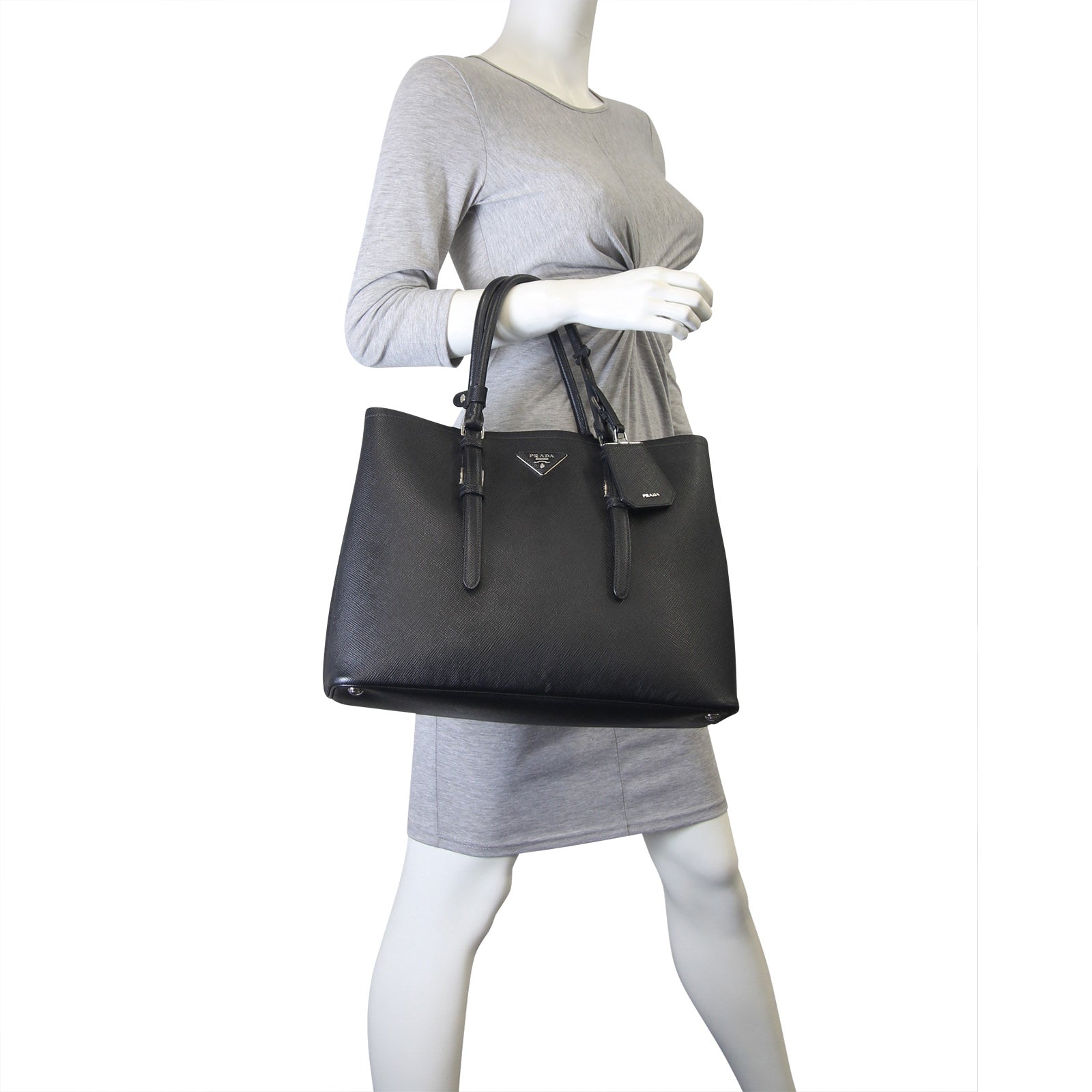 Prada Saffiano Cuir Double Bag Large Mannequin