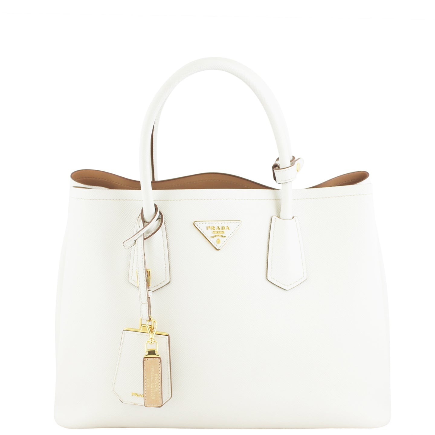 Prada Saffiano Cuir Double Bag Medium Front