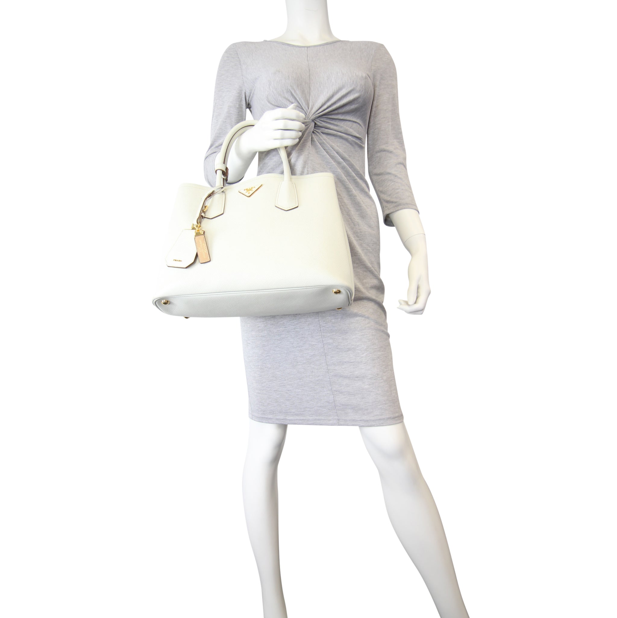 Prada Saffiano Cuir Double Bag Medium Mannequin