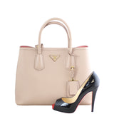 Prada Saffiano Cuir Double Bag Medium Scale