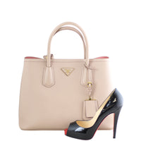 Prada Saffiano Cuir Double Bag Medium Scale