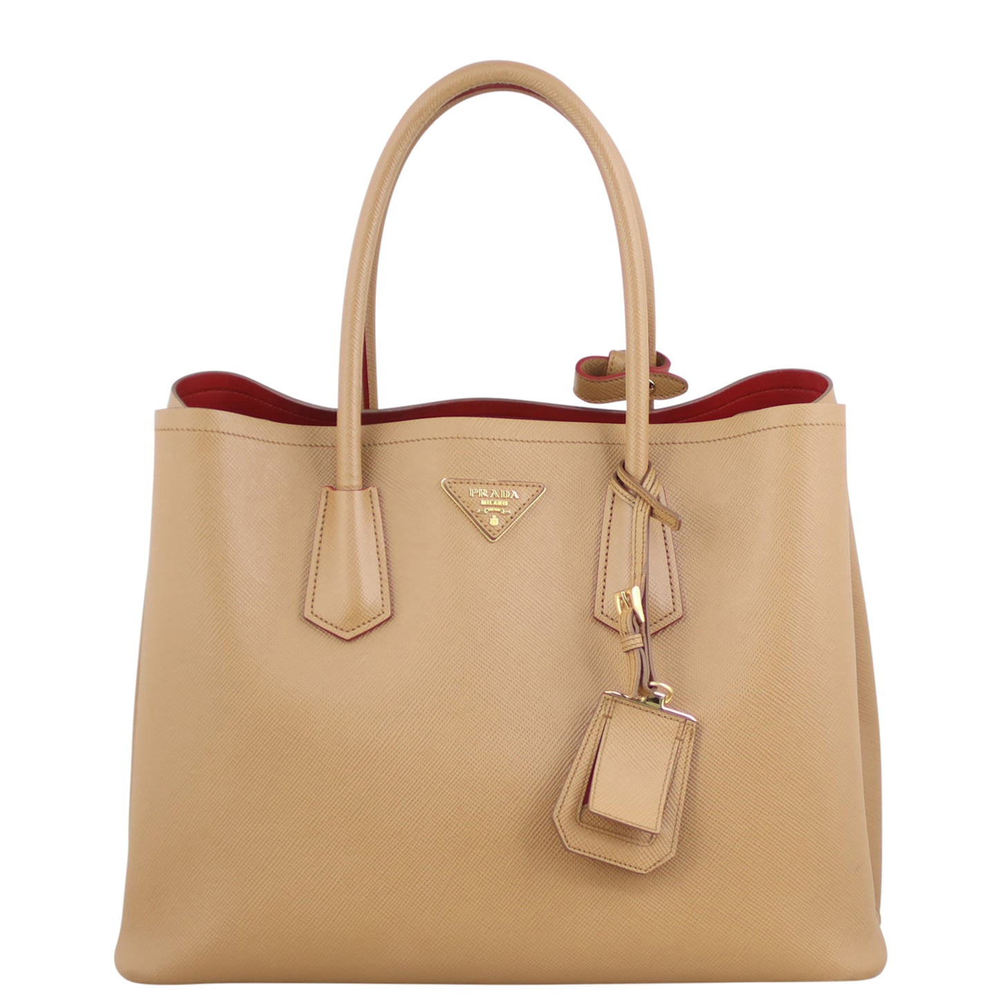 Prada Saffiano Cuir Double Bag Medium Front