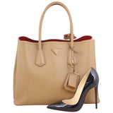 Prada Saffiano Cuir Double Bag Medium Shoe