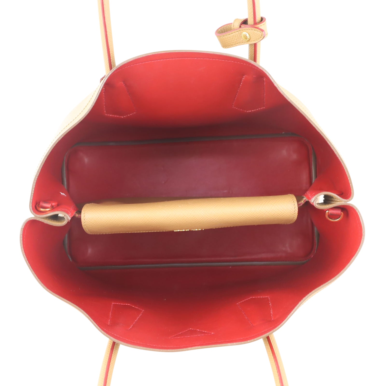 Prada Saffiano Cuir Double Bag Medium Whole interior