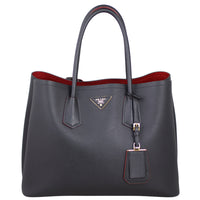 Prada Saffiano Cuir Double Bag Medium Front