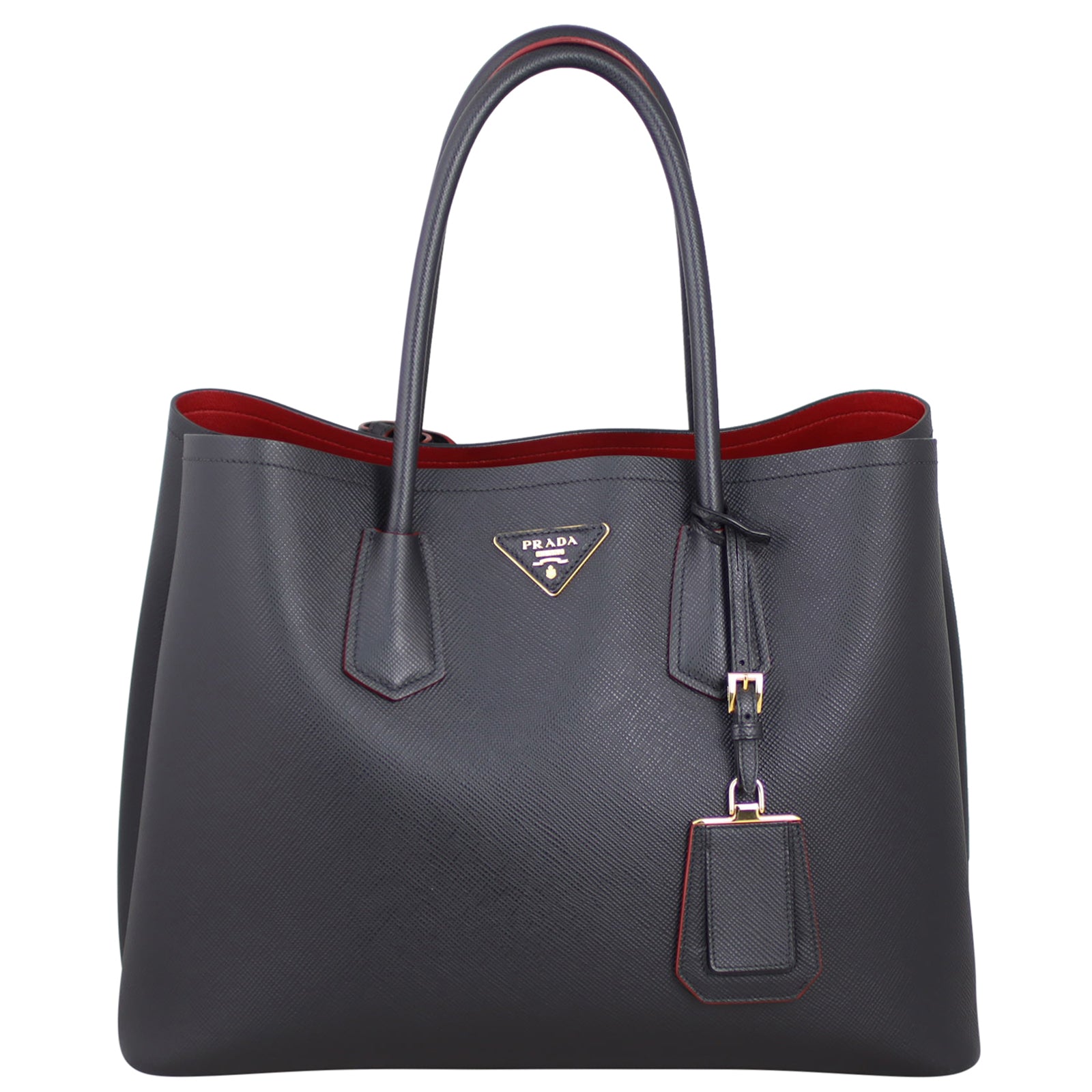 Prada Saffiano Cuir Double Bag Medium Front