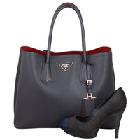 Prada Saffiano Cuir Double Bag Medium Shoe