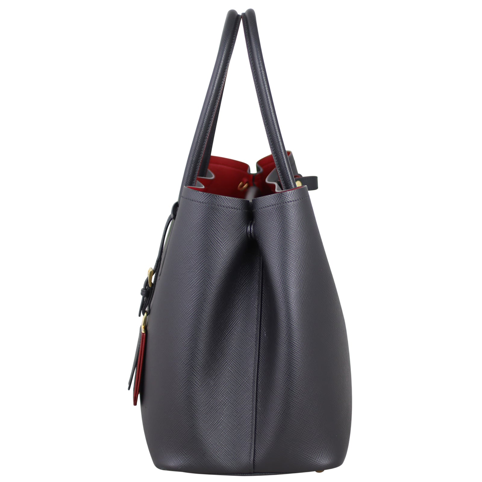 Prada Saffiano Cuir Double Bag Medium Side