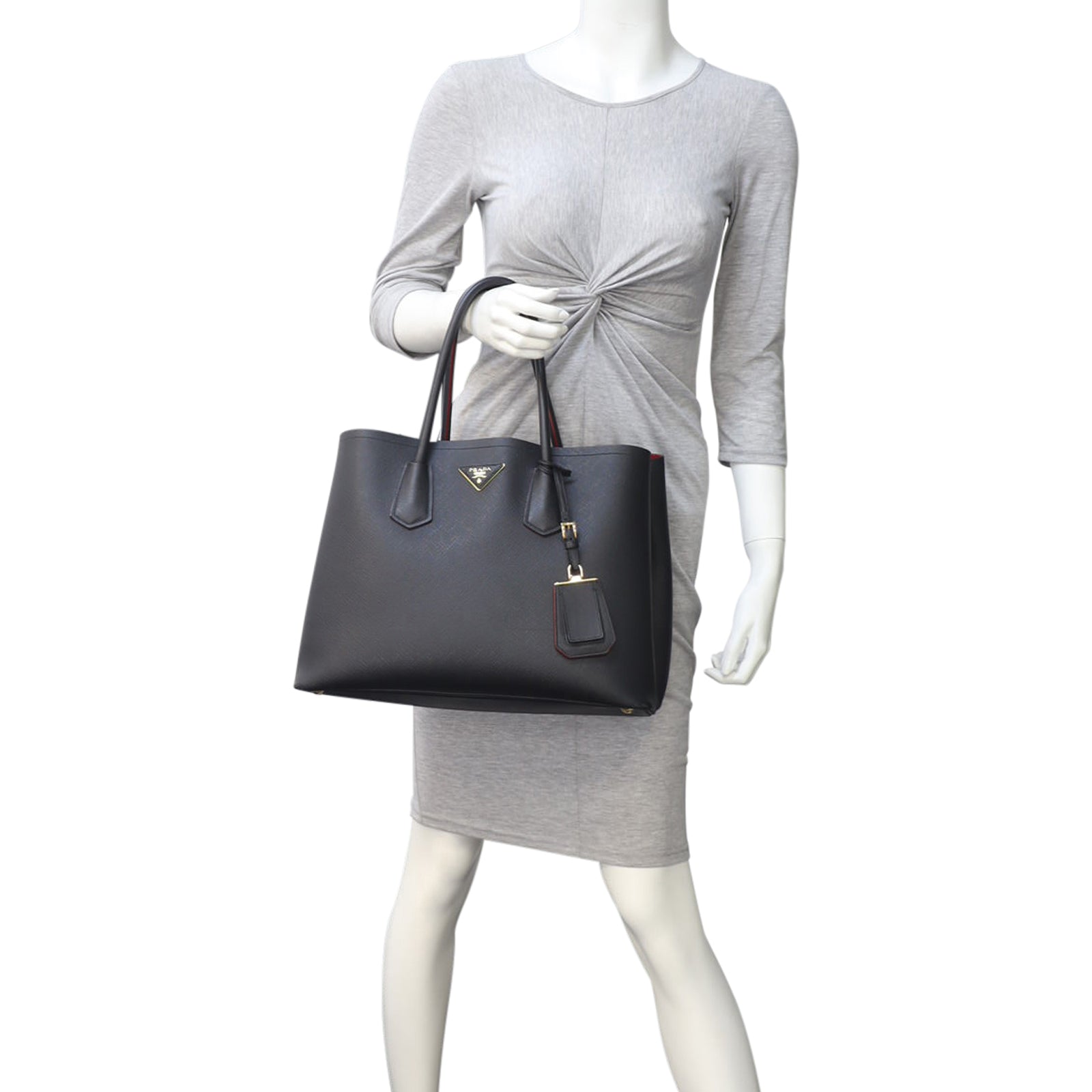Prada Saffiano Cuir Double Bag Medium Mannequin