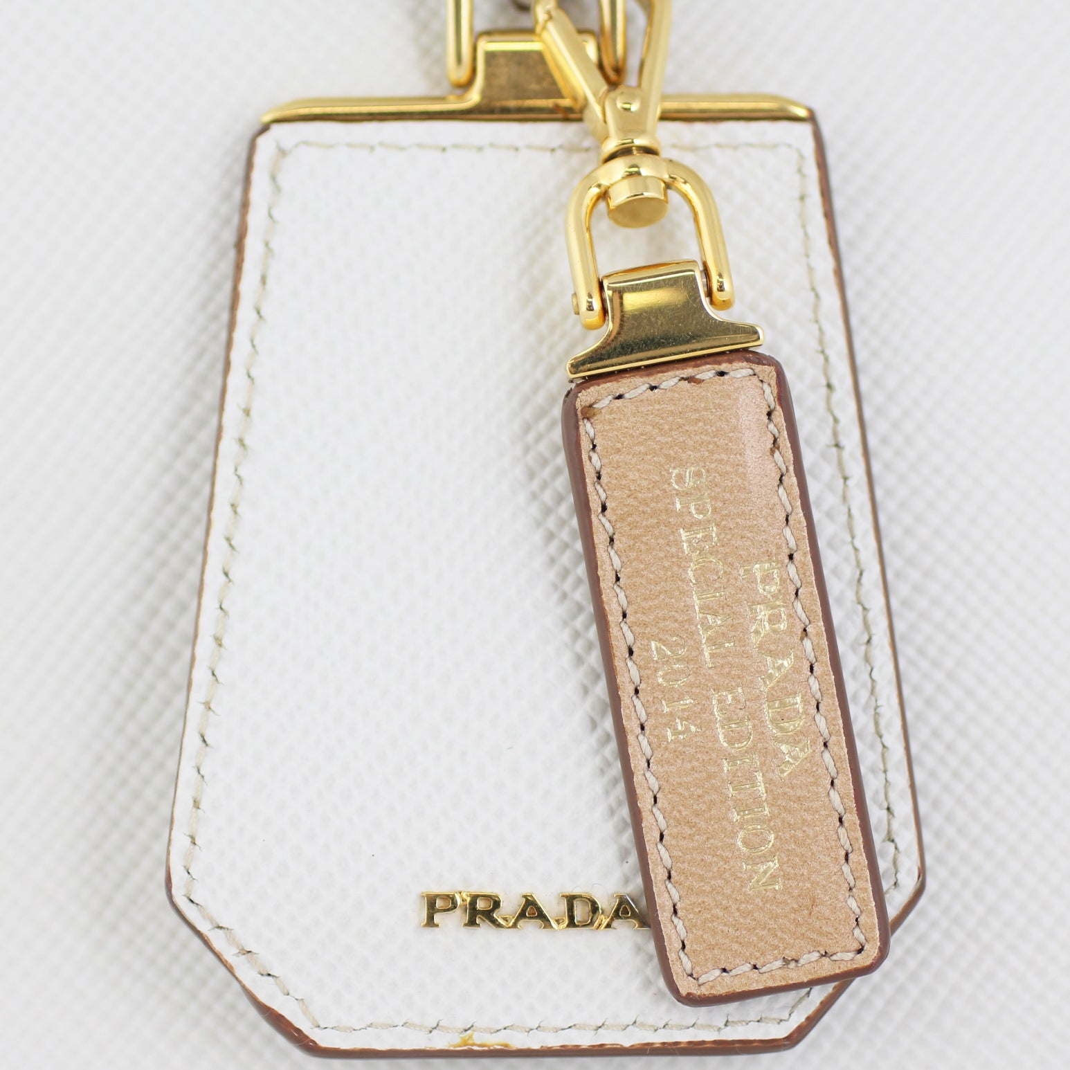 Prada Saffiano Cuir Double Bag Medium Tags