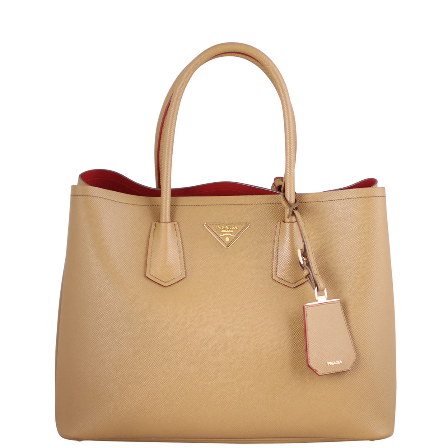 Prada Saffiano Cuir Double Bag Large Front