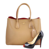 Prada Saffiano Cuir Double Bag Large Scale