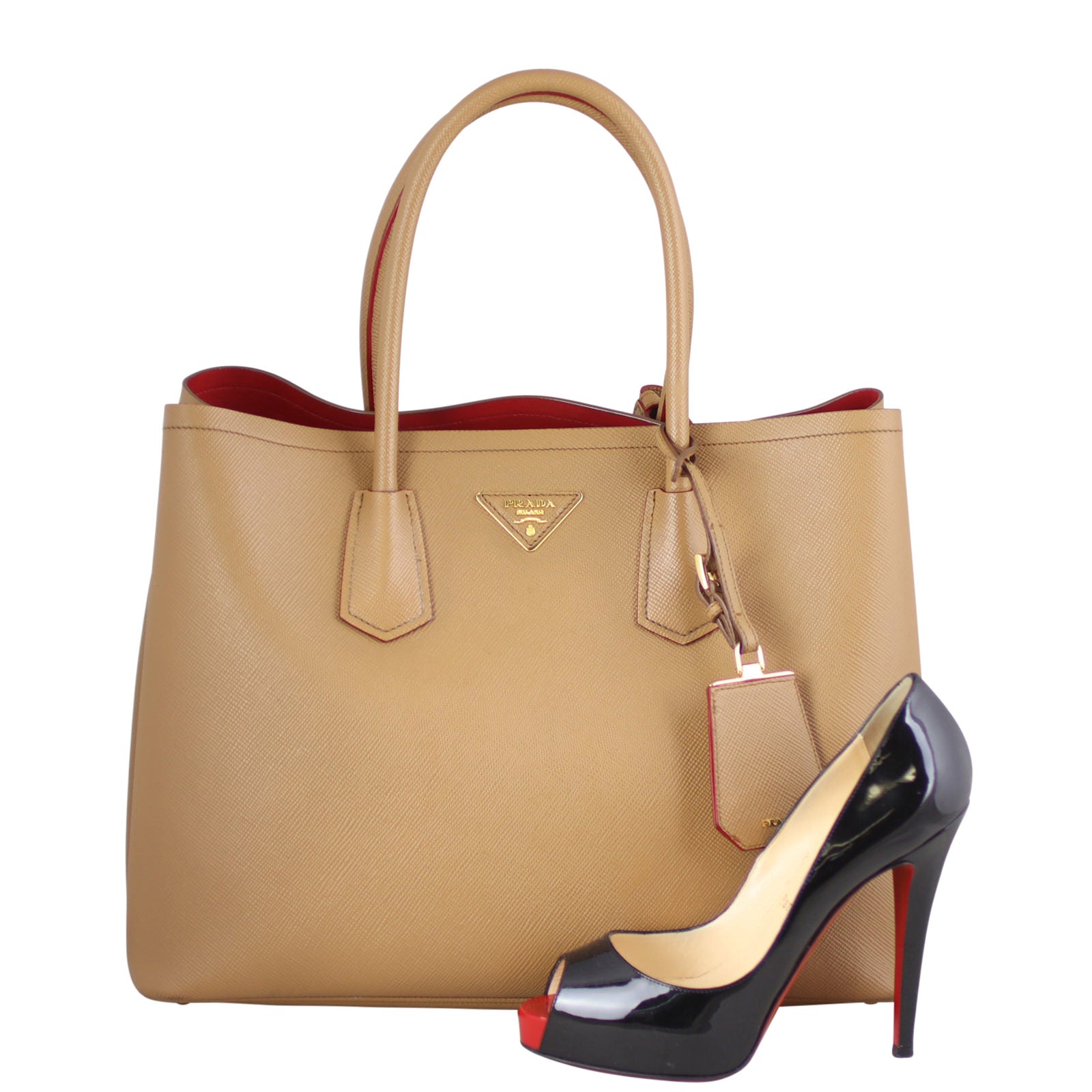 Prada Saffiano Cuir Double Bag Large Scale