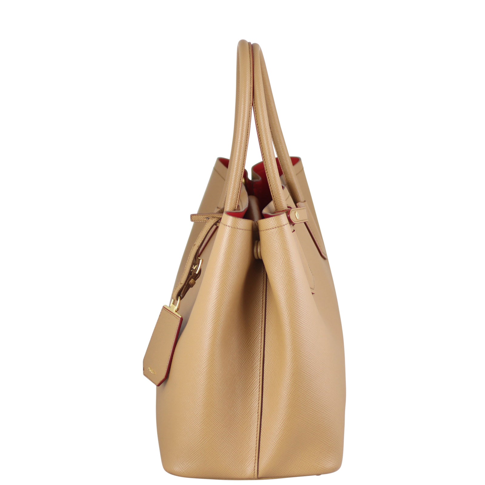 Prada Saffiano Cuir Double Bag Large Left